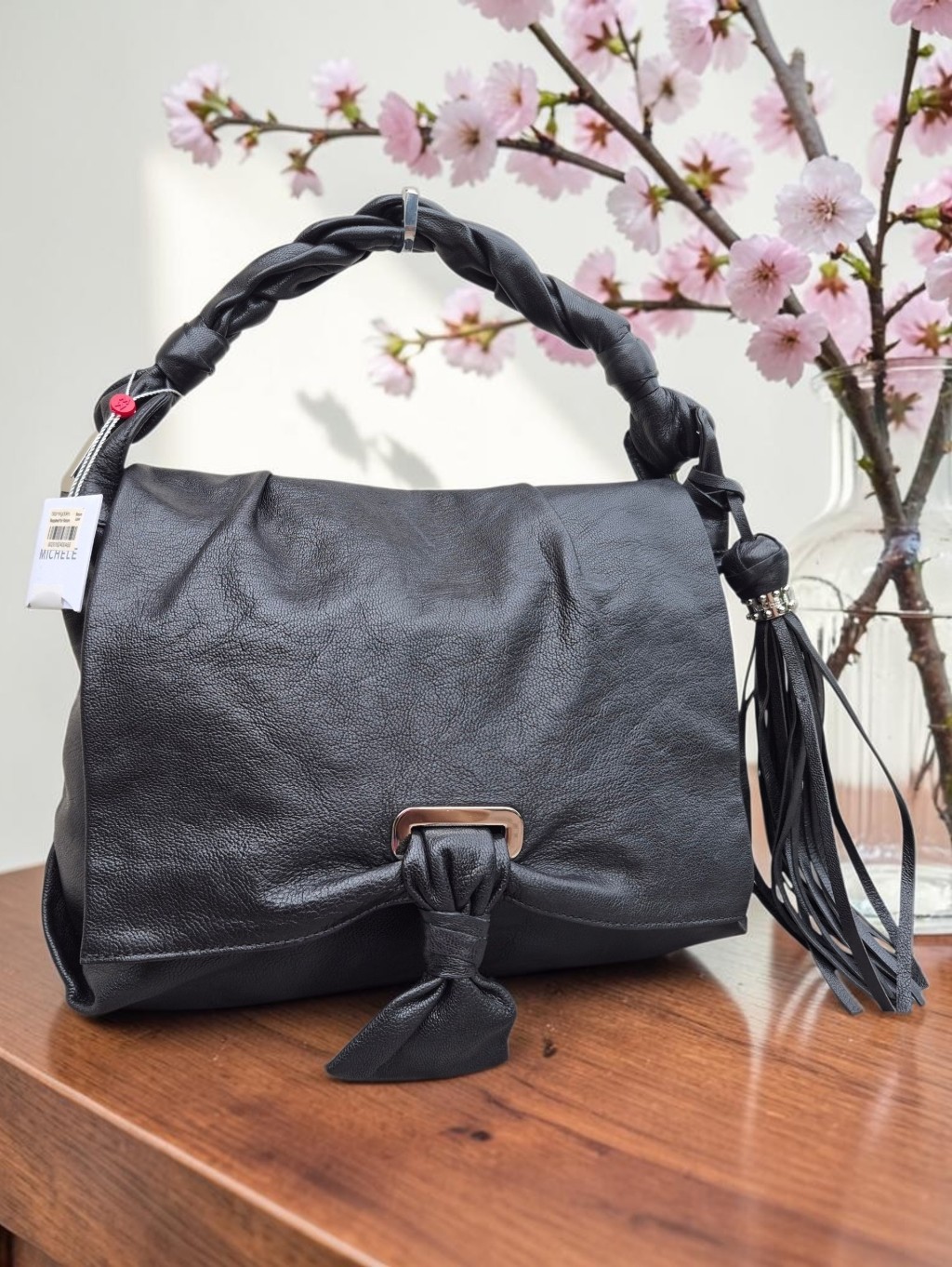 Michele Jemma Jade Leather Goods Collection Hobo Bag